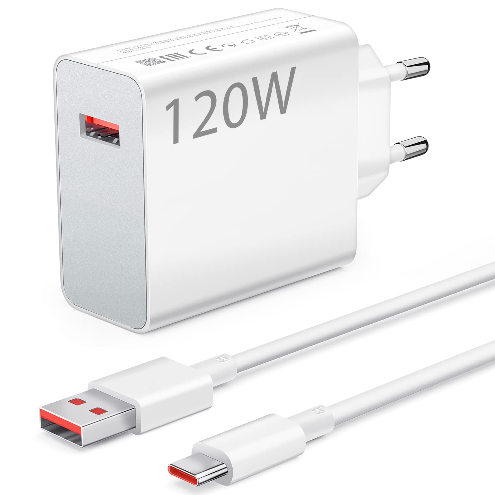 120W USB Ladegerät mit Typ C Ladekabel 1M für Xiaomi 15 Ultra 14T